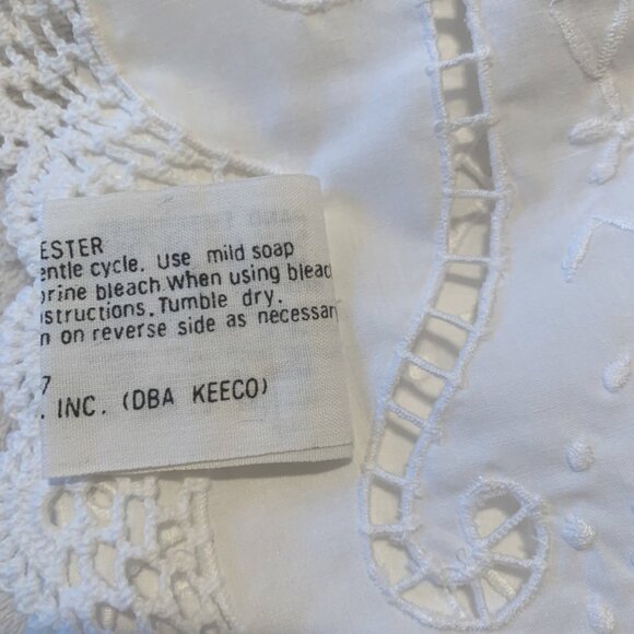 VTG NEW KEECO Sheets Hand-Embroidered White 3 Piece Set Sz Full Cottagecore 87' - Picture 11 of 13